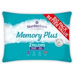 Slumberdown Memory Foam Pillows 2 Pack - Firm Support Side Sleeper Pillows for Neck and Shoulder Pain Relief - Orthopaedic, Supportive, UK Standard Size (38cm x 64cm)