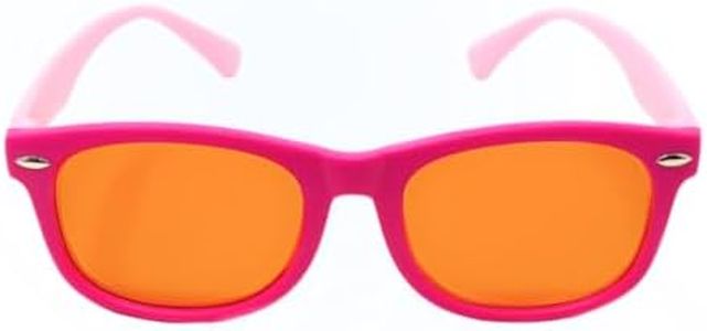 DefenderShield Kids Blue Light Blocking Glasses for Computer, Mobile, Video Games, Gaming (Pink, Orange)