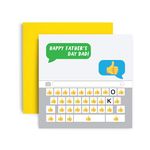 Huxters Father's Day Card for Dad and Him – Father's Day Dad Emoji Keyboard - Funny Card for Dad Texting - 14.8cm (Dad Father's Day)