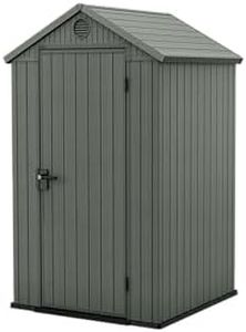 Keter Darwin 4x4 Garden Shed Wood Effect Finish Sage Green 1.40 m², 125.8 x 117 x 205 H cm