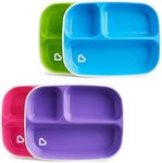 Munchkin Splash Divided Toddler Plates (2 Pack) | BPA-Free, No-Slip Bottom| Microwave & Dishwasher Safe | Assorted ColorsMunchkin Splash Divided Toddler Plates (2 Pack) | BPA-Free| Assorted Colors