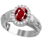 Sidharth Gems 7.25 Ratti /6.00 Carat Ruby (Manik/Manikya/Maneek) Gemstone Natural Ruby 92.5 strelling Silver Ring for Astrological Purpose