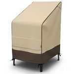 MR.COVER 600D Stacking Outdoor Chair Covers, Fits 4-6 Stackable Patio Chairs, 26W x 34D x 45H Inches, Large Air Vents, Waterproof & UV-Resistant Material, Brown & Khaki