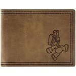 Mario Party Classic Pose Embossed Character Brown ID and Card Bi-Fold Wallet