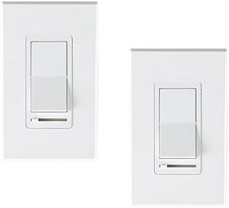 CLOUDY BAY in Wall Dimmer Switch for LED Light/CFL/Incandescent,3-Way Single Pole Dimmable Slide, 600W max Incandescent,150W max Dimmable LED/CFL, Cover Plate Included, Pack of 2