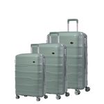 Maleta Desire Set of 3 | 20,24 and 28 inch | Trolley Bags for Travel | Hardside Luggage, TSA Lock | Luggage Bags for Travel | Suitcase (Set of 3 (Small-Medium-Large), Mint Green)