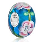 Murano Lampwork Charm Glass Beads Charm 925 Sterling Silver Charm Foam Charm Fashion Bracelets for Women