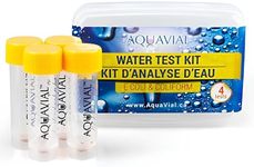 AquaVial Water Test Kit 4 Pack | Water Tester Detect E.Coli and Coliform Bacteria | Spa Hot Tub Pool Well Drinking Water Testing Kit | Professional Test Kit Made in Canada Highly Sensitive