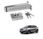 Kozdiko Car Stainless Steel Pedal Lock Rod or for Brake Clutch 8 Holes 3 Keys Antitheft Anti Theft Security Lock System for Maruti Suzuki Baleno Nexa