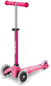 Micro | Trottinette Mini Deluxe LED | Trottinette 3 Roues | Roues Lumineuses | L'équilibre et Motricité | 2-5 Ans | Rose