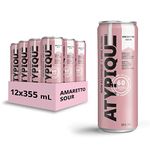 ATYPIQUE Non-Alcoholic Low Calories Cocktail, Amaretto Sour, 355 mL, 12-Count