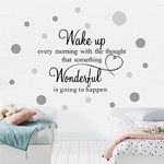 Motivational Art Quotes Wall Decals, Inspirational Sayings Words with Dots Wall Stickers, Vinyl Letters Motto Wall Décor, Removable DIY Sign Wall Mural for Bedroom, Living Room, Home Decoration