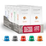Carraro Variety Pack - 100 Aluminum Coffee Pods Compatible with Nespresso Original Line - Medium & Dark Roast Coffee Capsules Made in Italy (Variety Pack Delicious)