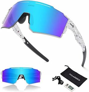 WDJLNZB Lunette de Cyclisme Polarisées, Lunette Velo Route, Lunette Sport Homme Femme, Coupe Vent et Anti Buée Anti UV 400, pour Course à Pied, Cyclisme, Pêche, Beachvolleyball (D)