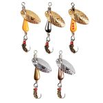 Trout Spinners, Fly Trout Fishing Lures for Bass Salmon Pike, Fishing Spinner Kit Smallmouth Bass Lures with Brass Spinner for Lake River Fishing (Style A-0.1oz/5PCS)