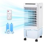 FUKEA 3 IN 1 Evaporative Air Cooler, Fan,Humidifier, with 7L Water Tank, 3 Wind Speeds, 3 Wind Modes, 7H Timer,120°Oscillating, 2 Ice Boxes,Portable Air Cooler for Home Office with Remote Control