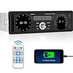 CAMECHO Single Din Car Stereo with Bluetooth FM AM Single Din Digital Media Receiver Car MP3 Player Audio Systems Multimedia Player with USB/SD/AUX-IN Wireless Remote Control