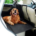 FrontPet Large Heavy Duty Backseat & Floor Cover Cushioned Vehicle Pet Barrier Divider with Spacious Storage Pocket for Trucks, SUVs and Sedans, Black