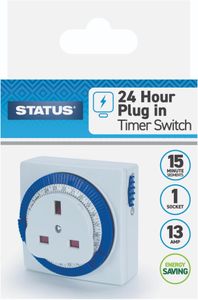 STATUS 24-Hour Timer Switch – Programmable Plug-In Socket