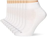 No nonsense Women's Mesh Ankle Socks, Cushioned, White - 9 Pair Pack, 4-10