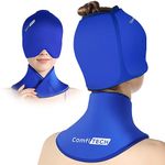 ComfiTECH Cold Cap & Neck Ice Pack Wrap Gel, Head Ice Pack & Cervical Ice Pack for Neck, Care Package for Head & Neck (Blue)