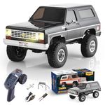 FMS 1/24 RC Crawler Officially Licensed Chevy K5 Blazer RC Car FCX24 RTR RC Pickup Truck SUV 4WD 2.4GHz Hobby RC Model 8km/h Mini Car RC Off-Road Remote Control Car (Black)