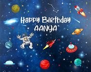 Express-O-Board Personalised Birthday Backdrop - Space Theme (5 Ft x 4 Ft)