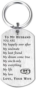 CPLJW Husband Keychain Gifts from Wife - Husband Birthday Anniversary Christmas Idea Engraved Keychain Gifts