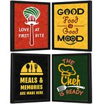 Chaka Chaundh Acrylic-Suitable Restaurant Posters For Wall-Kitchen Posters Framed-Food Quotes Wall Frames-Kitchen Quotes Decor Dining Quotes Wall Hanging-(14 X 11 Inches) Set Of 4 (Multicolor)