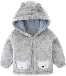 Baby Boy Girl Fleece Jacket Casual Fuzzy Zip Up Plush Thick Warm Spring Coat Hoodie Coat Toddler Fall Winter Outfit Outdoor Clothes