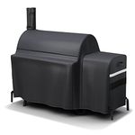 Grisun Grill Cover for Oklahoma Joe's Highland Offset Smoker, Anti-Fade Waterproof Offset Smoker Cover for Charbroil, Royal Gourmet, Brinkmann, New Braunfels Offset Smoker, 600D, Black