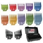 Wahl Clipper Genuine Secure-Fit™ Attachment Guard Organization Kit with Color Pro Colored Hair Clipper Guide Combs, 14 Piece Premium Storage Kit for Wahl Hair Clippers, Multicolor - 3291-100