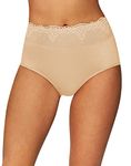 Bali Women's Passion for Comfort Brief Panty, Soft Taupe Lace, L