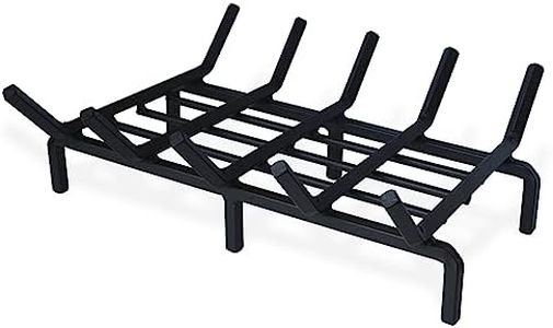 NULTRUMA Fireplace Grate 17 inch Heavy Duty Fireplace Log Holder 3/4 Bar Fire Grates Fireplace Grate Cast Iron for Indoor Fireplaces, Outdoor Kindling Tools Wood Stove Wood Burning Rack Holder