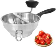 Stainless Steel Ergonomic Food Mill with 3 Grinding Discs, Compralo Rotary Food Mill for Tomato Apple Sauce, Puree, Mashed Potatoes, Jams, Dishwasher Safe