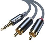 3.5mm to 2 RCA Male Audio Cable,KOOPAO Type C to 2 RCA Male Y Splitter Aux Stereo Audio Cable Cord Compatible with Phone, Tablet, Pad,Speaker,DVD,TV,MacBook Home Theater 3.3FT