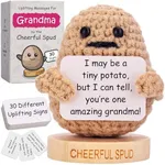 The Cutest Gift for Grandma - Tiny Emotional Support Wool Potato with 30 Cute Appreciation Signs for the Best Grandmas - Unique Gift for Grandmother from Granddaughter - Xmas Stocking Stuffers Ideas