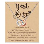 FEELMEM To My Best Bitch Necklace Soul Sister Gift Bitches Friend Jewelry Bestie Gift Bridesmaid Sister Gift (Best Bitch-Necklace)