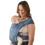 Ergobaby Embrace Cozy Newborn Baby Wrap Carrier (7-25 Pounds), Ponte Knit, Oxford Blue