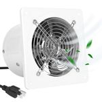 6 Inch Exhaust Fan with Plug, Waterproof 380CFM Through-the-Wall Extractor Exhaust Ventilation Fan with Mute Pure Copper Motor for Kitchen, Bathroom, Toilets, and Office, 110V, White