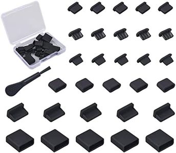 30x USB Dust Cover Port Plugs, 6 Types Silicone USB Cap Port Stopper for USB Type-C, USB A Female, Micro USB, iPhone 14/13/12, USB Female & Male Ports Protecor Kit with Cleaning Brush