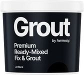 Hemway Ready Mixed Fix and Grout (Jet Black) Flooring Wall Tile Grout Adhesive, Anti-mould and Fade Resistant, Kitchen, Bathrooms, Mosaics and Ceramics 4.5Kg / 2.5L