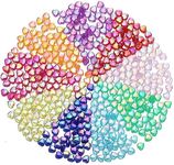 St.Kunkka 450 Pcs Acrylic Heart Shape Beads for Jewelry Making Craft DIY 9 Mixed Colors Loose Beads Heart Spacer Beads with Small Hole for DIY Bracelet Necklace Earrings (Heart)