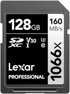 Lexar 128GB Professional 1066x SDXC Memory Card, UHS-I, C10, U3, V30, Full-HD & 4K Video, Up To 160MB/s Read, for DSLR and Mirrorless Cameras (LSD1066128G-BNNNU)