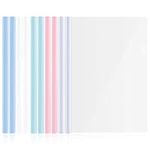 10 Pcs Clear Report Covers with U-Type Sliding Bar (40 Sheet Capacity), Office School Supplies Transparent Resume Presentation File Folders Organizer Binder for A4 Size Paper (5 Colors)