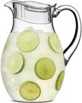 MosJos Acrylic Pitcher (72 oz), Clear Plastic, Water Pitcher with Lid, Shatterproof, BPA-Free Clear Pitcher, Ideal for Sangria, Lemonade, Juice, Iced Tea & More (Clear)