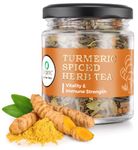 iOrganic Turmeric Spiced Herb Tea | Natural Organic Tea | Herbal Immunity Booster | Helps in Cold & Cough | Caffeine Free Chai with Power of Turmeric, Black Pepper and Herbal Extracts (75g)