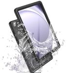 TECHGEAR Waterproof Case for Samsung Galaxy Tab A9 Plus (SM-X210 / SM-X215) [Poseidon Case] Slim Rugged Armour Shockproof Waterproof Case with Built-in Screen Protector + Stand & Strap