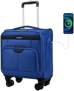 TIAWOLT 16 Inch Underseat Carry on Luggage with Wheels Weekender Overnight Business Bag Travel Suit Cases Multi-Functional TSA Approved Mini Suitcases with Wheels Under Seat Bag for Airlines,Blue