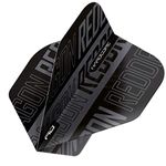 Red Dragon Hardcore XT Black and Grey Dart Flights - 4 Sets Per Pack (12 Dart Flights in Total)